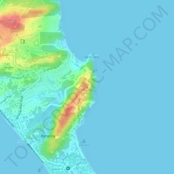 Mappa topografica Mount Luho, altitudine, rilievo