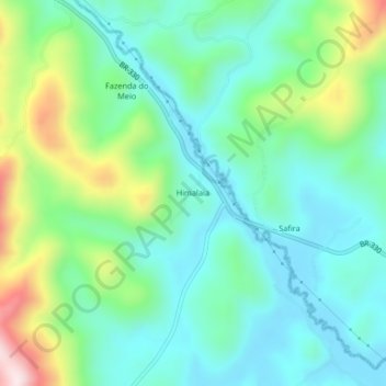 Mappa topografica Himalaia, altitudine, rilievo
