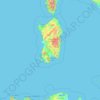 Mappa topografica Sud Sardegna, altitudine, rilievo