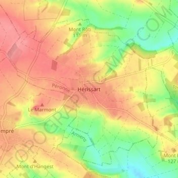 Mappa topografica Hérissart, altitudine, rilievo