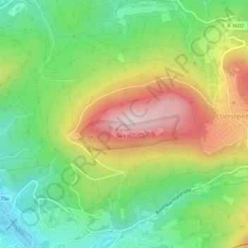 Mappa topografica Battert, altitudine, rilievo