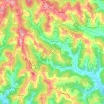Mappa topografica Dornegg, altitudine, rilievo