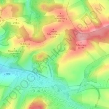 Mappa topografica Schellental, altitudine, rilievo