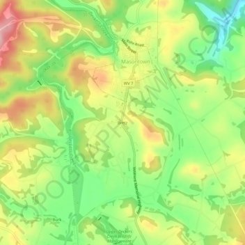 Mappa topografica Bretz, altitudine, rilievo