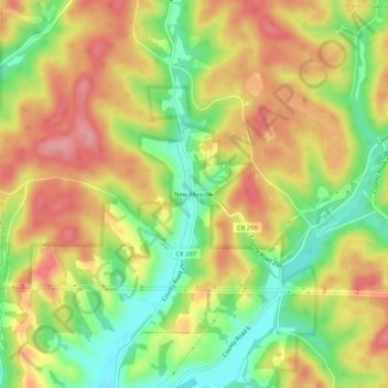 Mappa topografica New Moscow, altitudine, rilievo