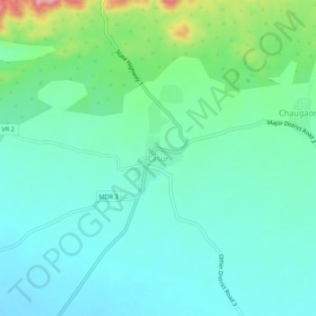 Mappa topografica Lasur, altitudine, rilievo