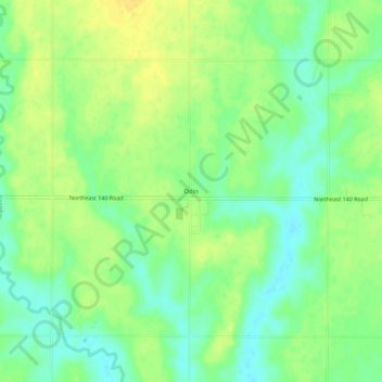 Mappa topografica Odin, altitudine, rilievo