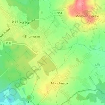 Mappa topografica L'Olizier, altitudine, rilievo