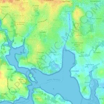 Mappa topografica Le Racquer, altitudine, rilievo