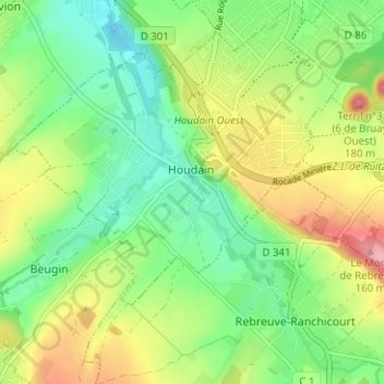 Mappa topografica Le Bas, altitudine, rilievo