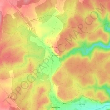 Mappa topografica La Lèque, altitudine, rilievo