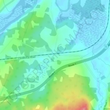 Mappa topografica Passekeag, altitudine, rilievo