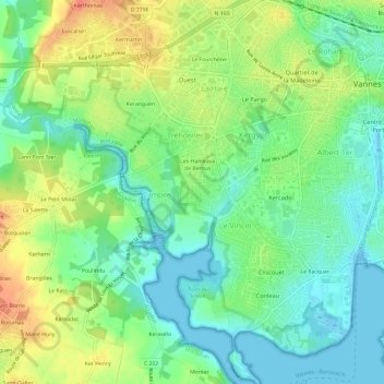 Mappa topografica Le Clos de Bernus, altitudine, rilievo
