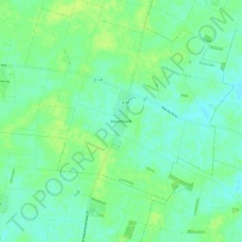 Mappa topografica Acquebouille, altitudine, rilievo