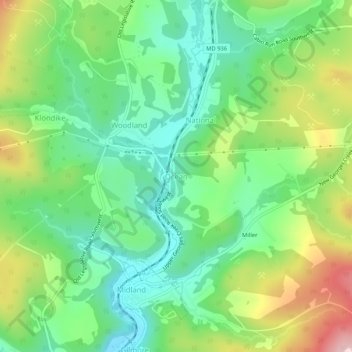 Mappa topografica Ocean, altitudine, rilievo
