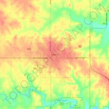 Mappa topografica Cresco, altitudine, rilievo