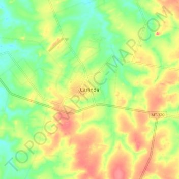 Mappa topografica Carlinda, altitudine, rilievo