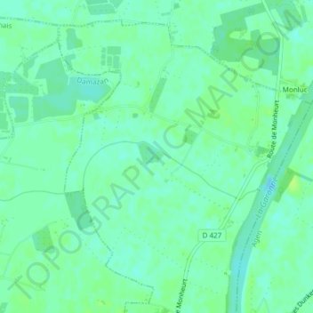 Mappa topografica Pont de Lamothe, altitudine, rilievo