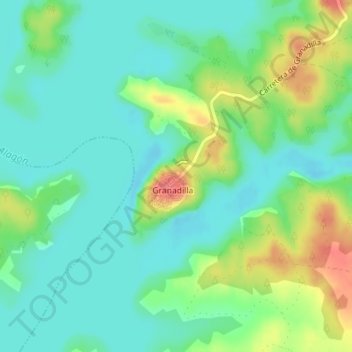 Mappa topografica Castillo de Granadilla, altitudine, rilievo