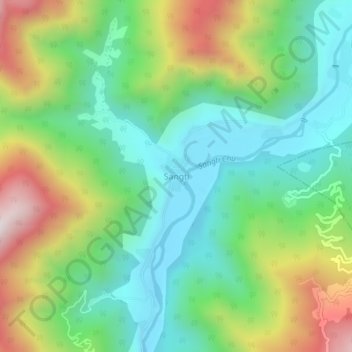 Mappa topografica Sangti, altitudine, rilievo