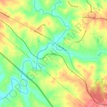 Mappa topografica Dalton, altitudine, rilievo
