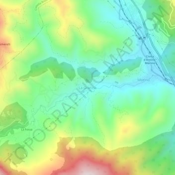 Mappa topografica La Grancia, altitudine, rilievo