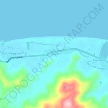 Mappa topografica Culao, altitudine, rilievo