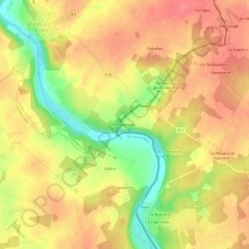 Mappa topografica Montenaut, altitudine, rilievo