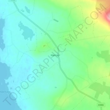 Mappa topografica Harray, altitudine, rilievo