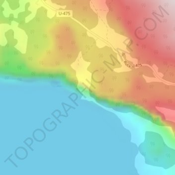 Mappa topografica Salto del Calzoncillo, altitudine, rilievo