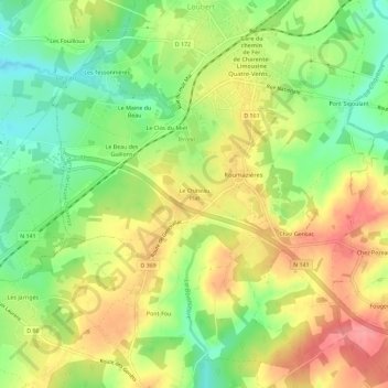 Mappa topografica Le Château Plat, altitudine, rilievo