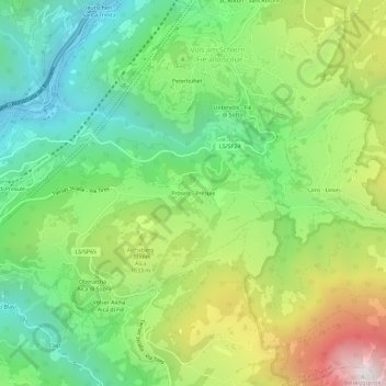 Mappa topografica Prèsule, altitudine, rilievo