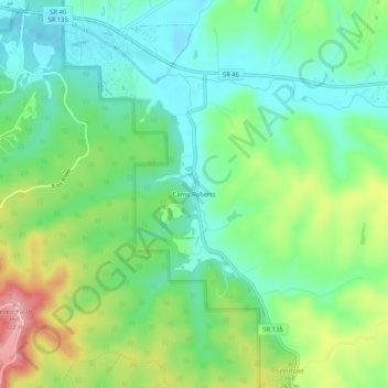 Mappa topografica Camp Roberts, altitudine, rilievo