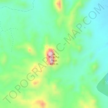 Mappa topografica Picacho Peak, altitudine, rilievo
