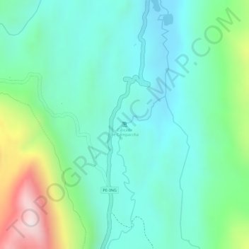 Mappa topografica Cascada de Carispaccha, altitudine, rilievo