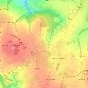 Mappa topografica Bois Adam, altitudine, rilievo