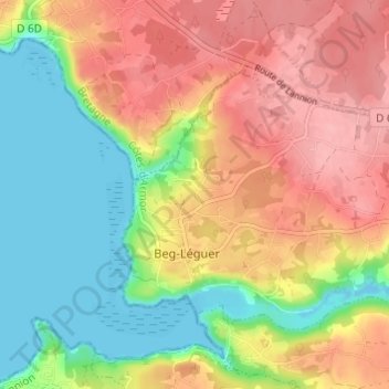 Mappa topografica Kerzillio, altitudine, rilievo