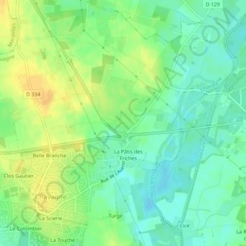 Mappa topografica Les Grands Evignés, altitudine, rilievo