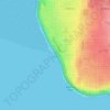 Mappa topografica Cresent Rock Beach, altitudine, rilievo