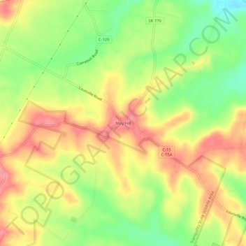 Mappa topografica May Hill, altitudine, rilievo