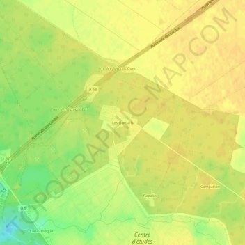 Mappa topografica Les Gargails, altitudine, rilievo