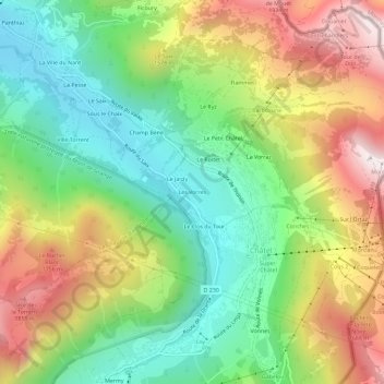Mappa topografica Les Vorres, altitudine, rilievo