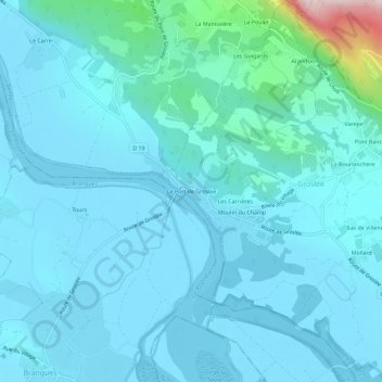 Mappa topografica Le Port de Groslée, altitudine, rilievo