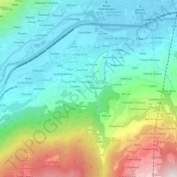 Mappa topografica Pleod, altitudine, rilievo