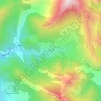Mappa topografica Grimone, altitudine, rilievo