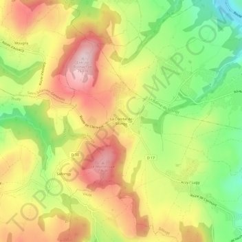 Mappa topografica La Combe de Sillingy, altitudine, rilievo