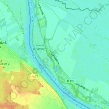Mappa topografica Besandten, altitudine, rilievo