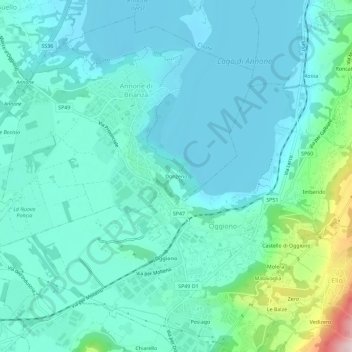Mappa topografica Donzeno, altitudine, rilievo