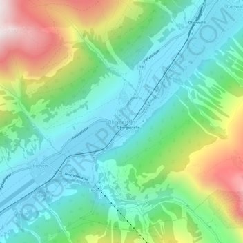 Mappa topografica Obergesteln, altitudine, rilievo