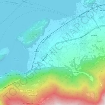 Mappa topografica Laghetto, altitudine, rilievo